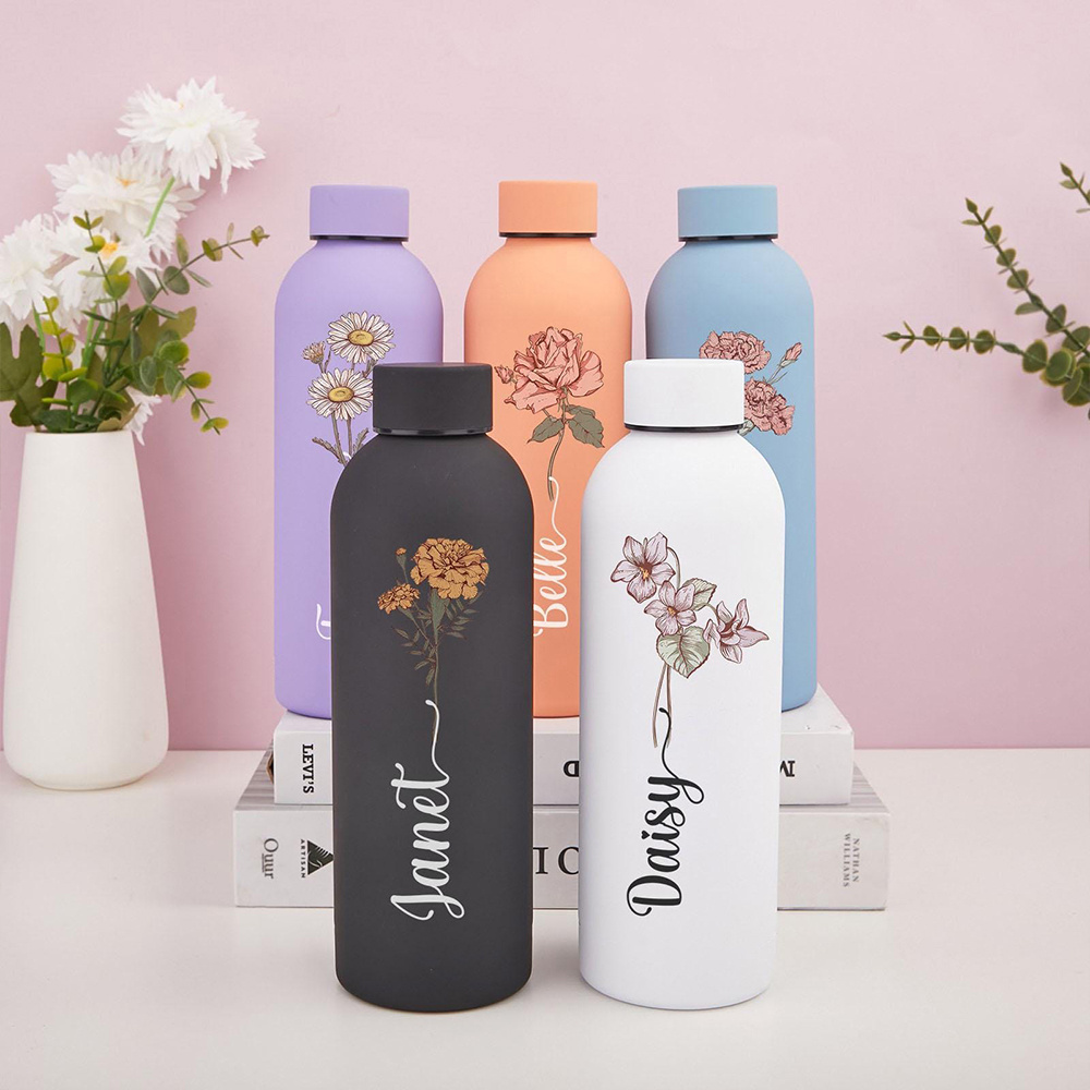 Outdoor Camping Direct - Bouteille d'eau florale personnalisée, bouteille isotherme