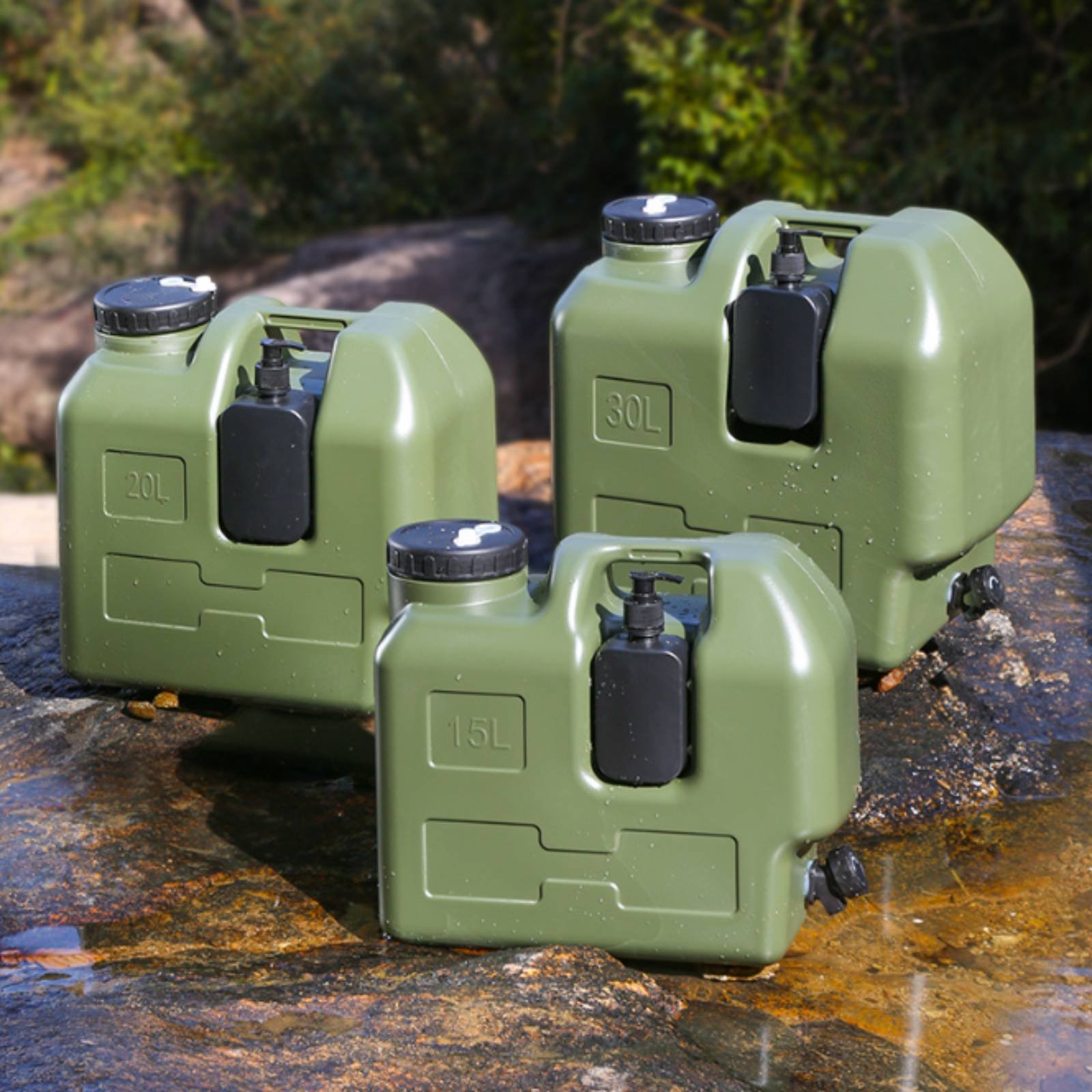 Outdoor Camping Water Jug - Conteneur d'eau avec robinet, en PE