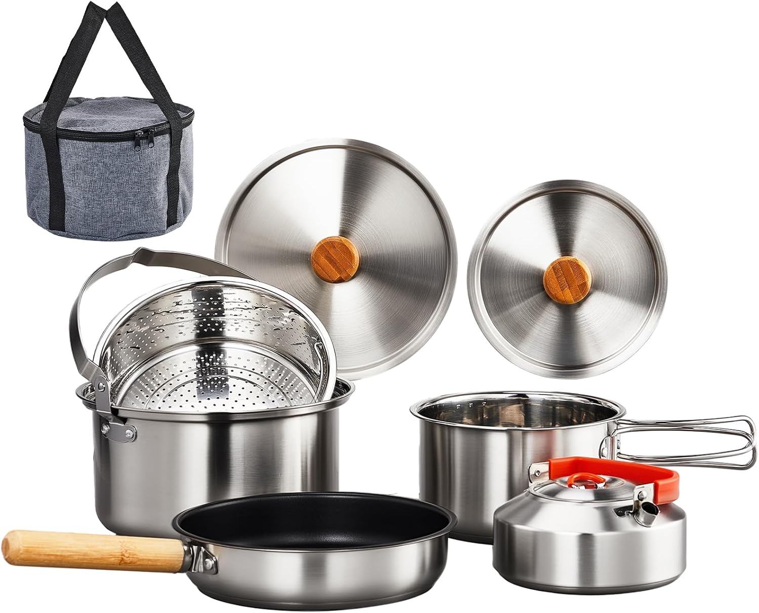 Camp Cooking Set - Ensemble de 6 ustensiles de cuisine,