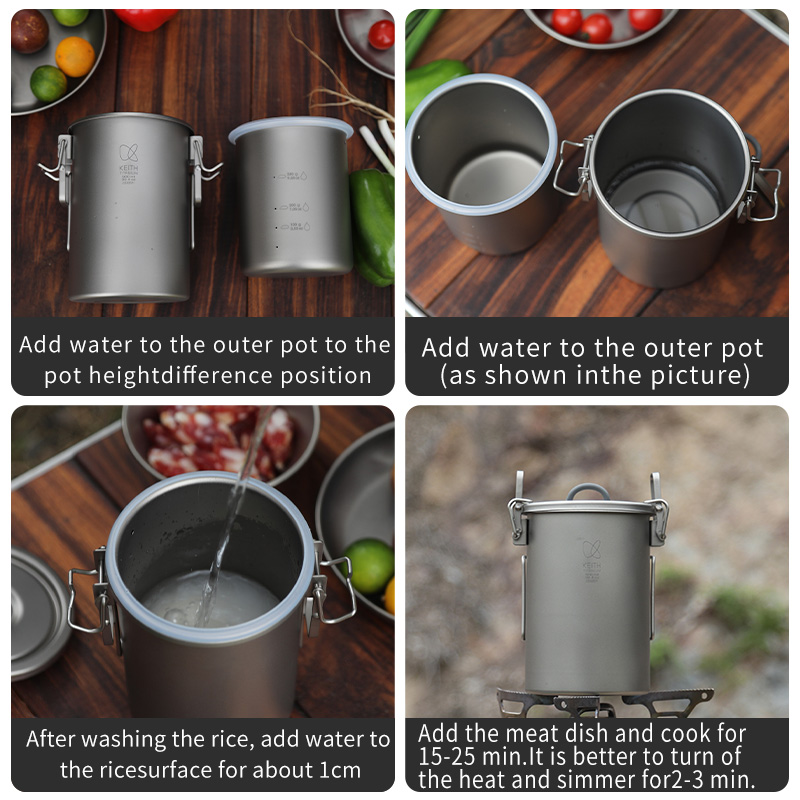 Casserole à riz en titane pur  - Camp Cooking Set avis et prix