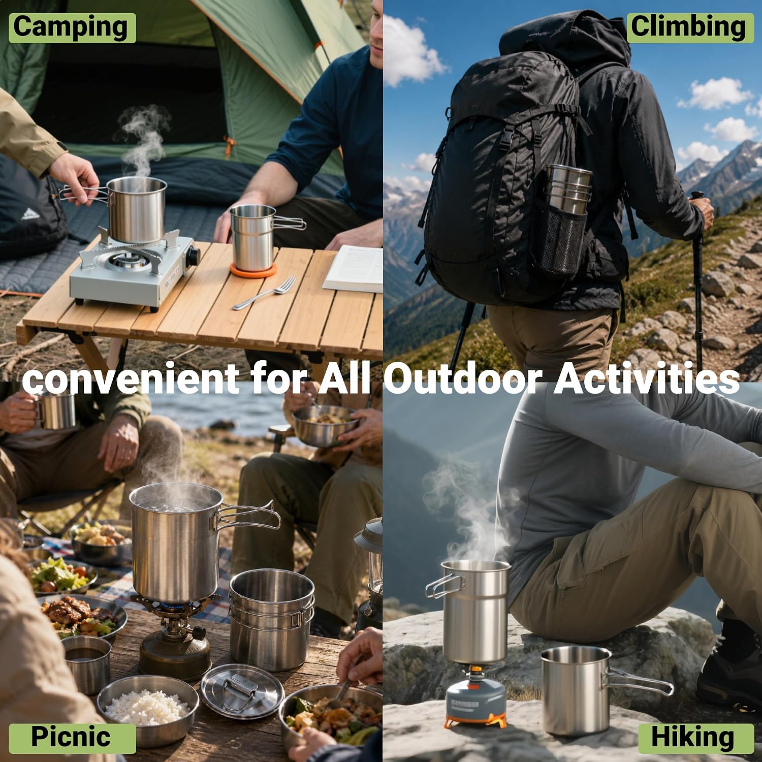 Tasses et mugs de camping plia - Camp Cooking Set avis et prix