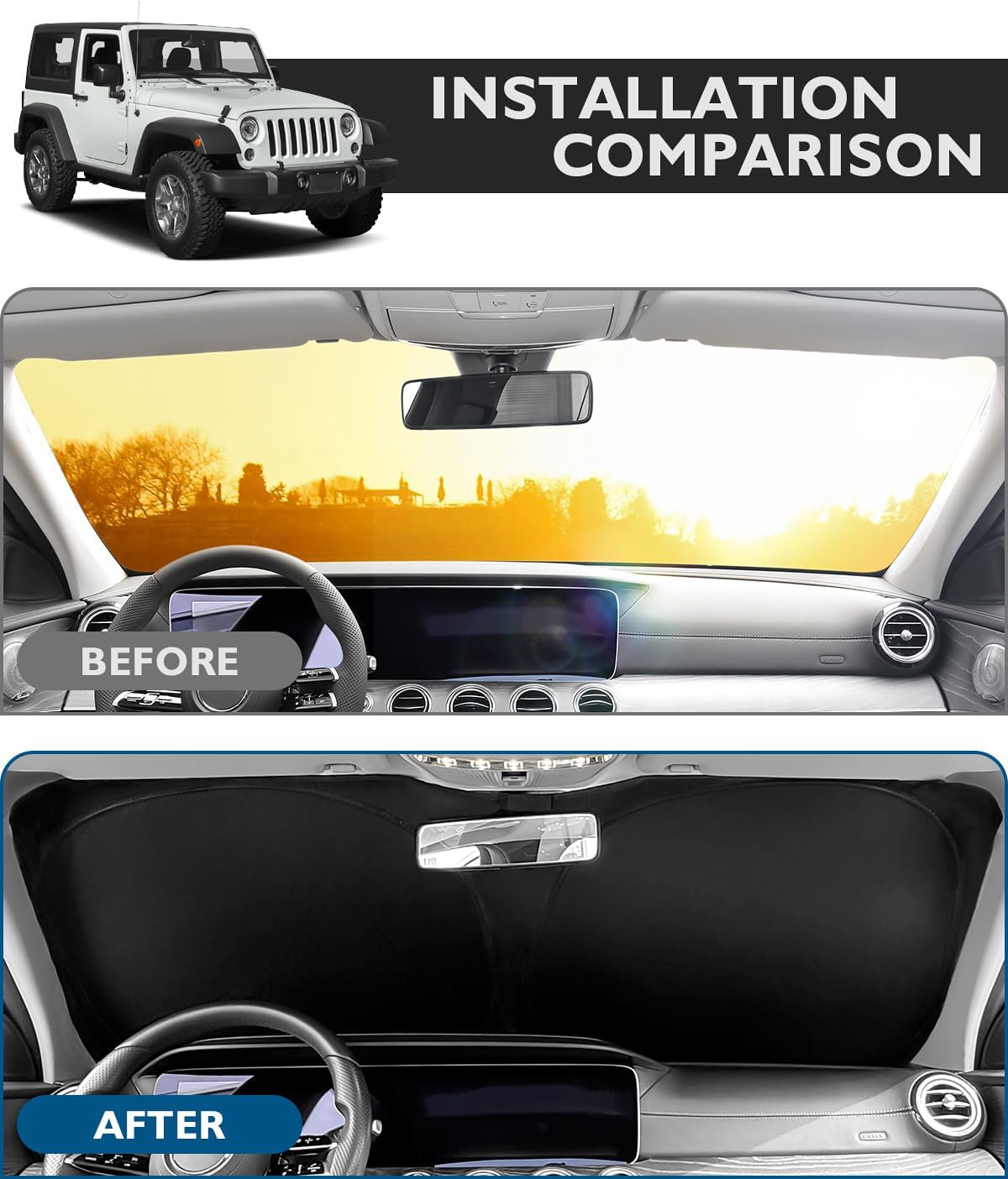 Pare-soleil pour pare-brise po - Outdoor Camping Jeep avis et prix