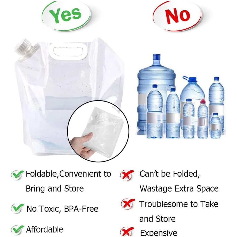 Sac à eau portable 5L, seau pl - Outdoor Camping Water Jug avis et prix