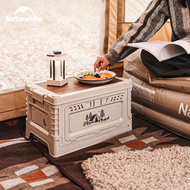 60L boîte camping naturel de g - Outdoor Camping Table With Storage avis et prix