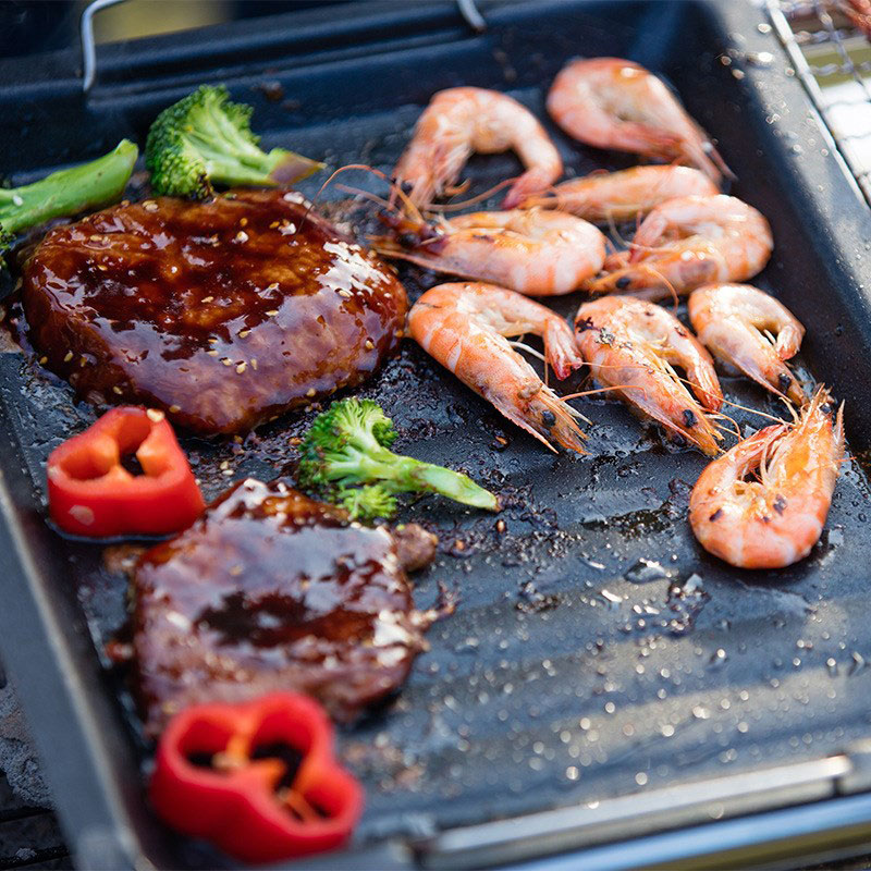Poêle à griller carrée épaisse - Camp Cooking Set avis et prix