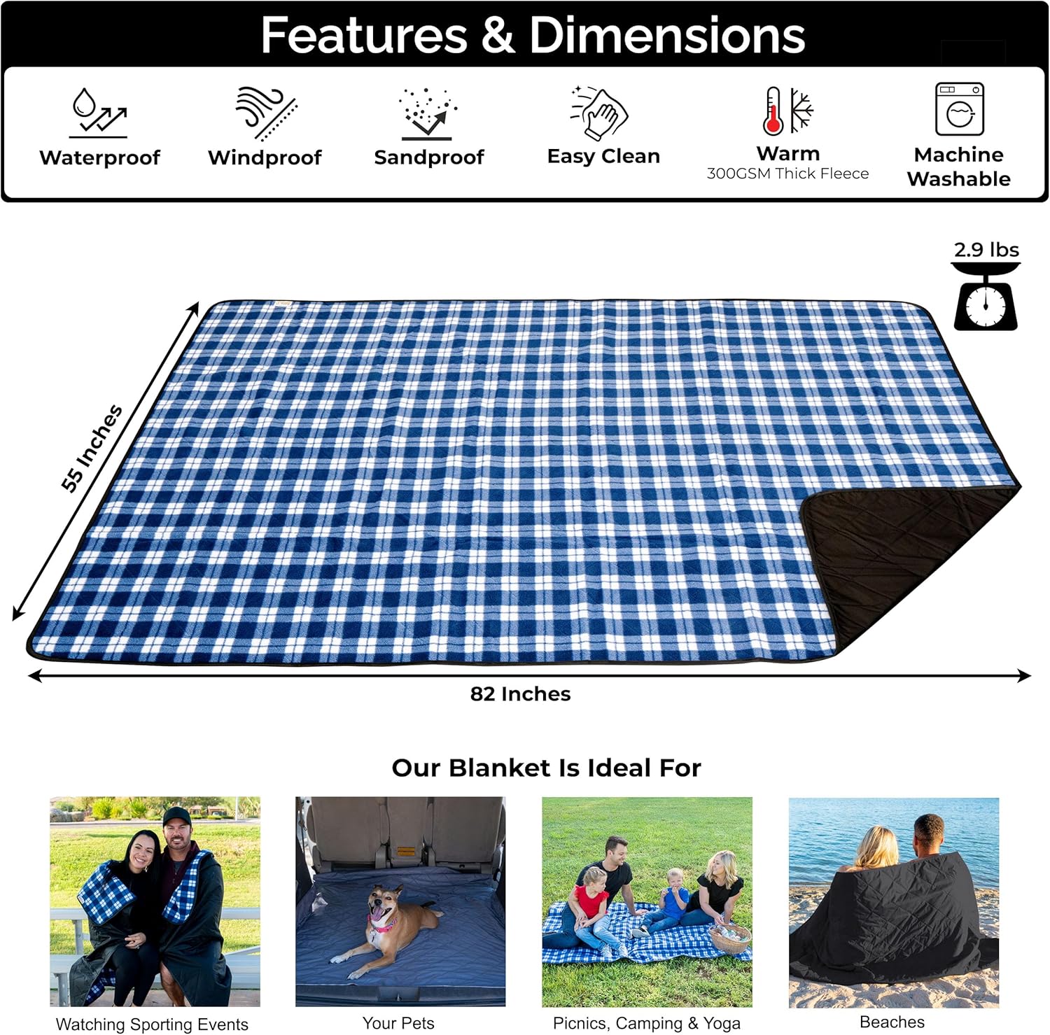 Grande couverture imperméable  - Outdoor Camping Blanket avis et prix