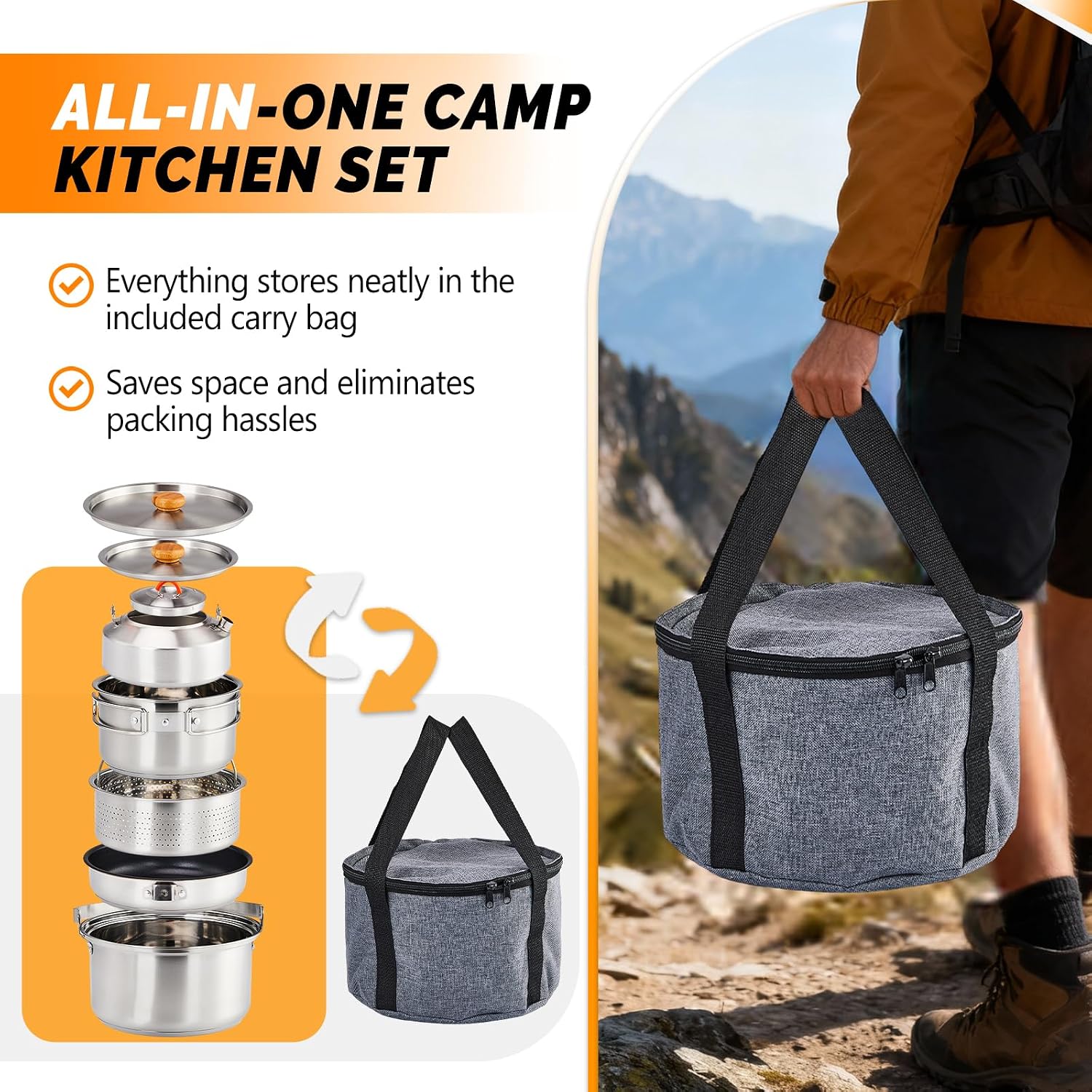 Ensemble de 6 ustensiles de cu - Camp Cooking Set avis et prix