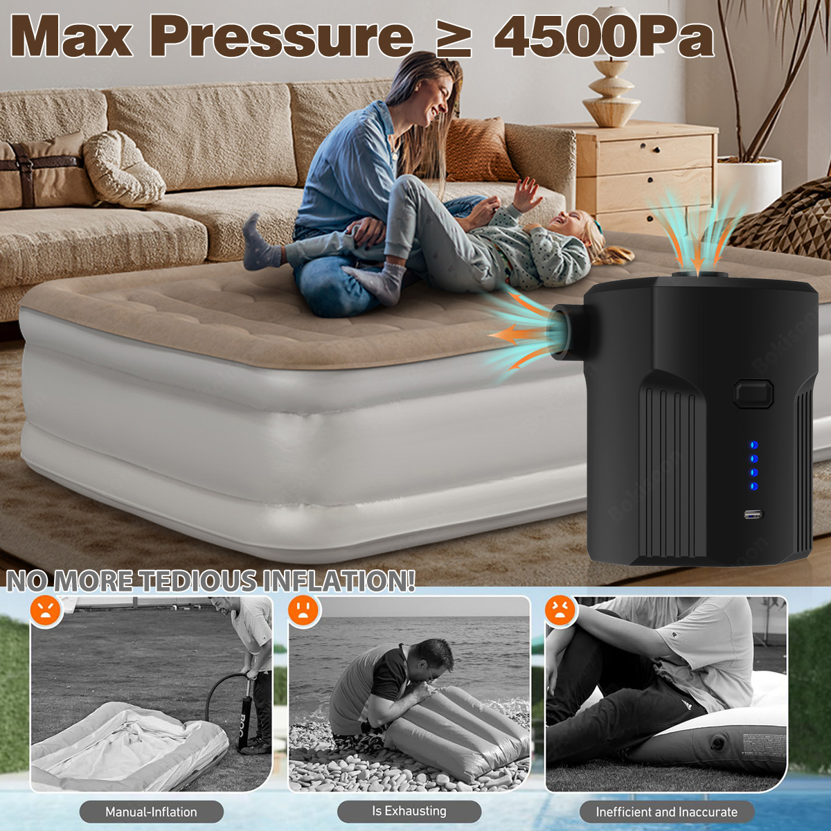 Pompe à air électrique portabl - Inflatable Mattress avis et prix
